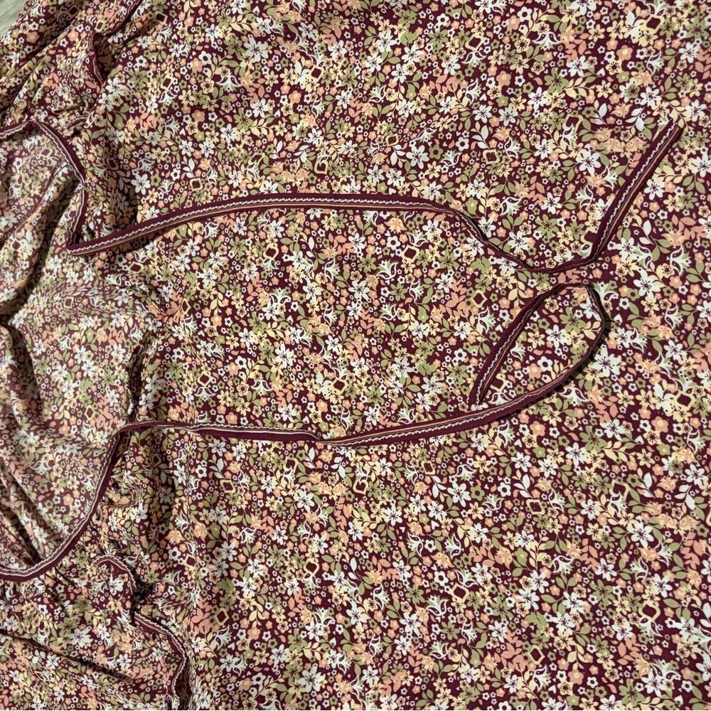 Max Studio Burgundy Floral Blouse